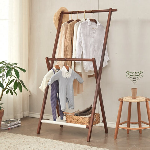 Wooden clothing rack