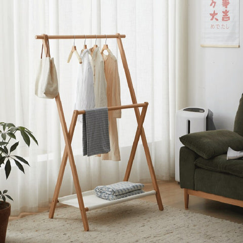 Wooden clothing rack
