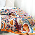 Geometric jacquard throw