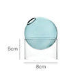 Short light blue vase with dimensions
