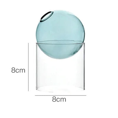 Tall light blue vase with dimensions