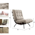 Beige chair with dimensions and detailings