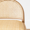 Wood rattan chair detailing