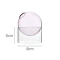 Short transparent vase with dimensions