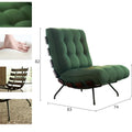 Forrest green chair with dimensions and detailings