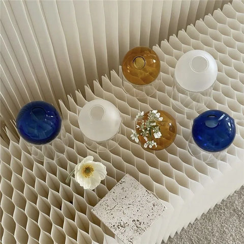 Selection of coloured vases