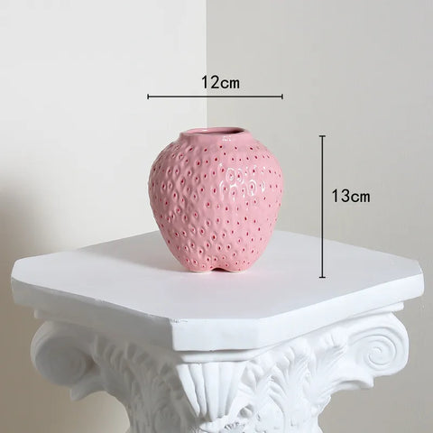 Strawberry vase with dimensions