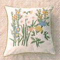Embroidered floral pillow 