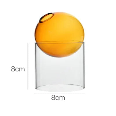 Tall orange vase with dimensions