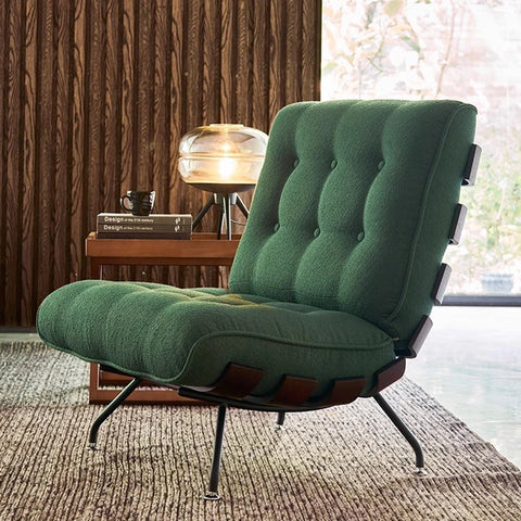 Forrest green chair in living room