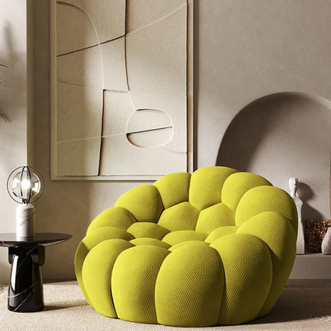 yellow bubble sofa in living room