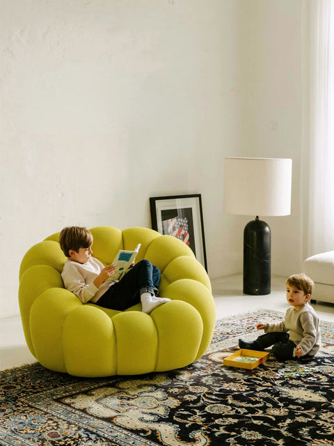 yellow bubble sofa in living room