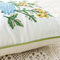 Close up of embroidered pillow