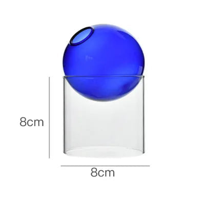 Tall dark blue vase with dimensions