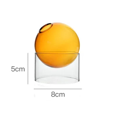 Short orange vase with dimensions