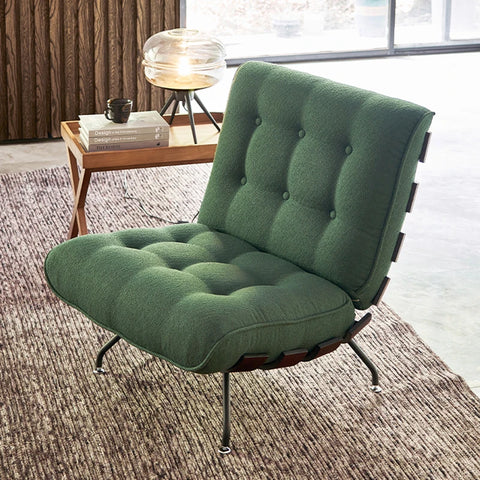 Forrest green chair in living room