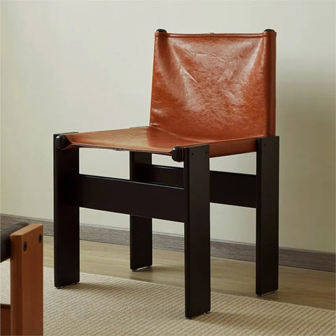 Wood and leather chair